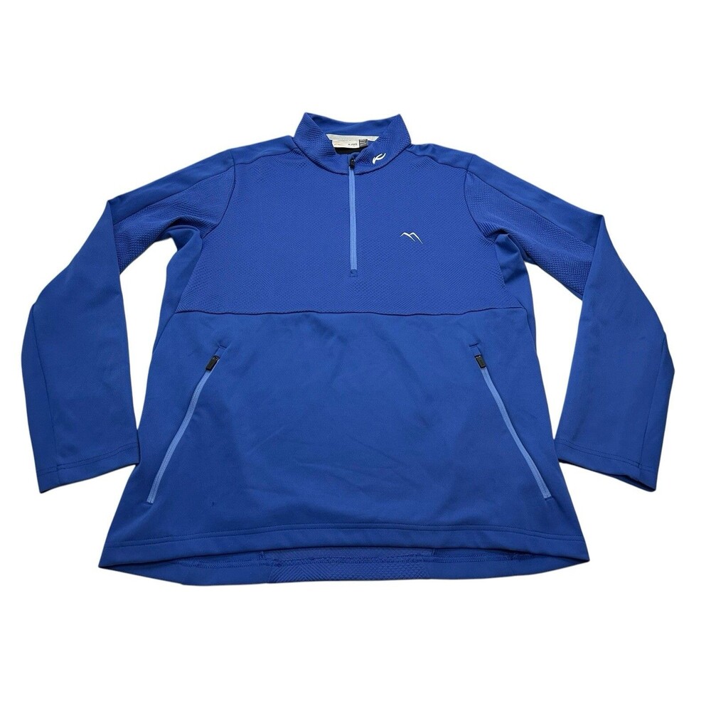 Men's KJUS Comfort Fit Delian Half-Zip Pullover Size Medium Blue MG25-J01